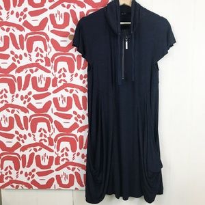 Kensie Midi French-Terry Short-Sleeve Dress